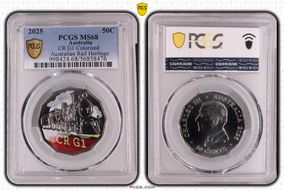 2025 50C CR G1 Colorized Australian Rail Heritage MS68