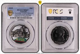 2025 50C W. Australia V1220 Colorized Australian Rail Heritage MS67