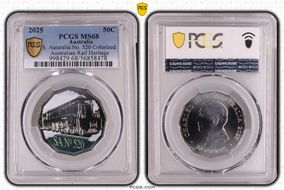 2025 50C S. Australia No. 520 Colorized Australian Rail Heritage MS68