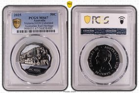 2025 50C Victoria H220 Colorized Australian Rail Heritage MS67