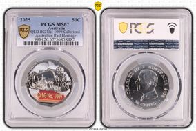 2025 50C QLD BG No. 1009 Colorized Australian Rail Heritage MS67