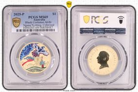 2025-P $1 Black Cockatoo Al-Br Ngana Nyitting, Colorized MS69