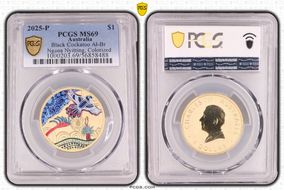 2025-P $1 Black Cockatoo Al-Br Ngana Nyitting, Colorized MS69