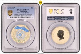 2025-P $1 Blue River Al-Br Ngana Nyitting, Colorized MS69