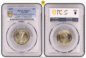 2025 $1 100th Ann. Royal Australian Corps of Signals AlBr MS67