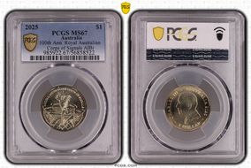 2025 $1 100th Ann. Royal Australian Corps of Signals AlBr MS67