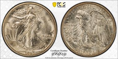 1917-D 50C Obverse MS64