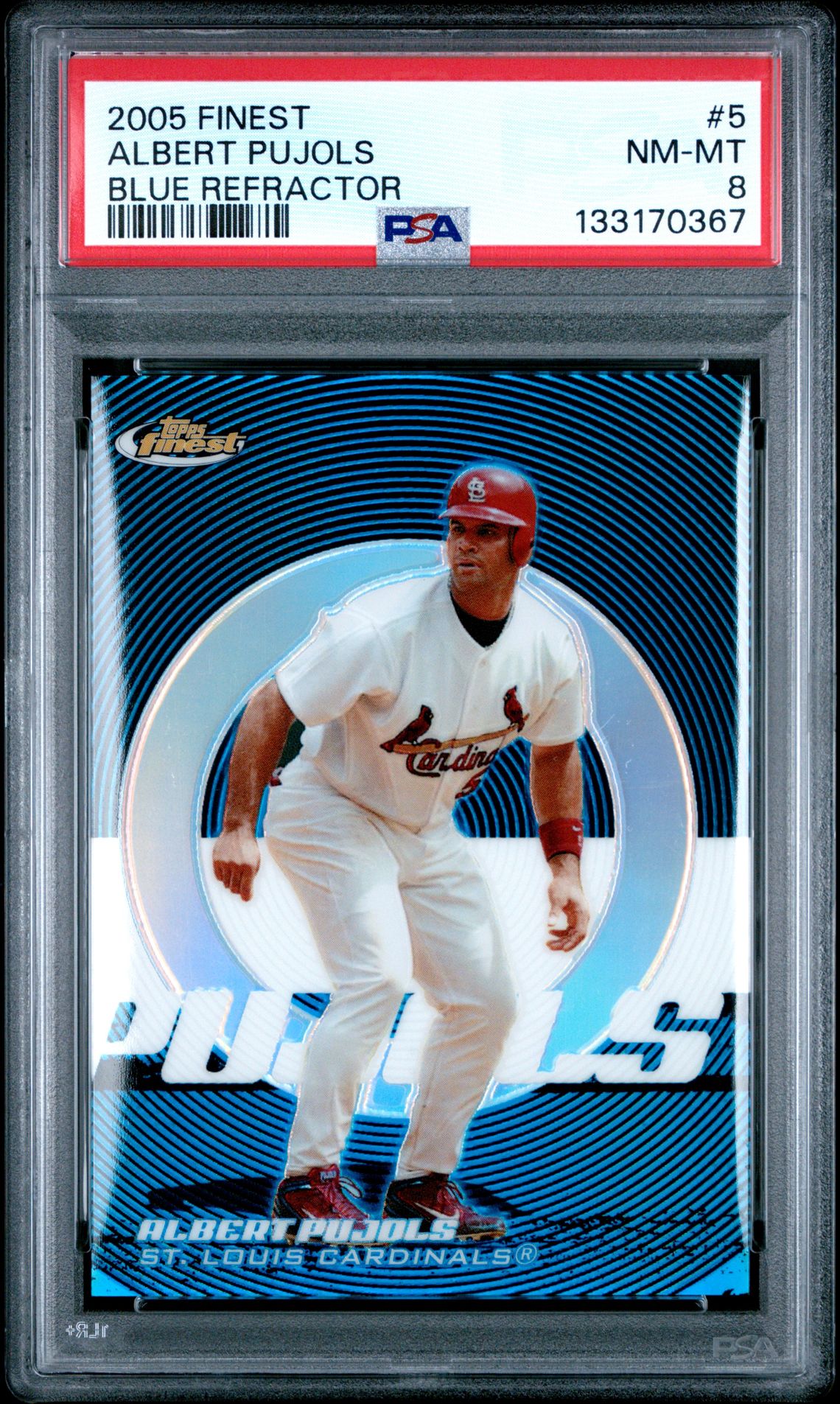 2005 Topps FINEST Blue Refractor #5 Albert Pujols front