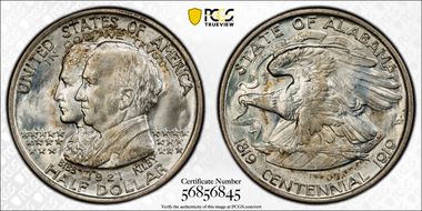 1921 50C Alabama MS66+ 