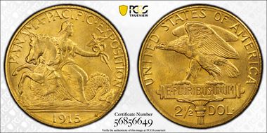 1915-S $2.50 Panama-Pacific MS67