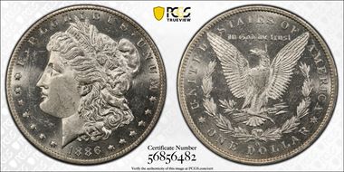 1886-O $1 MS62+ PL