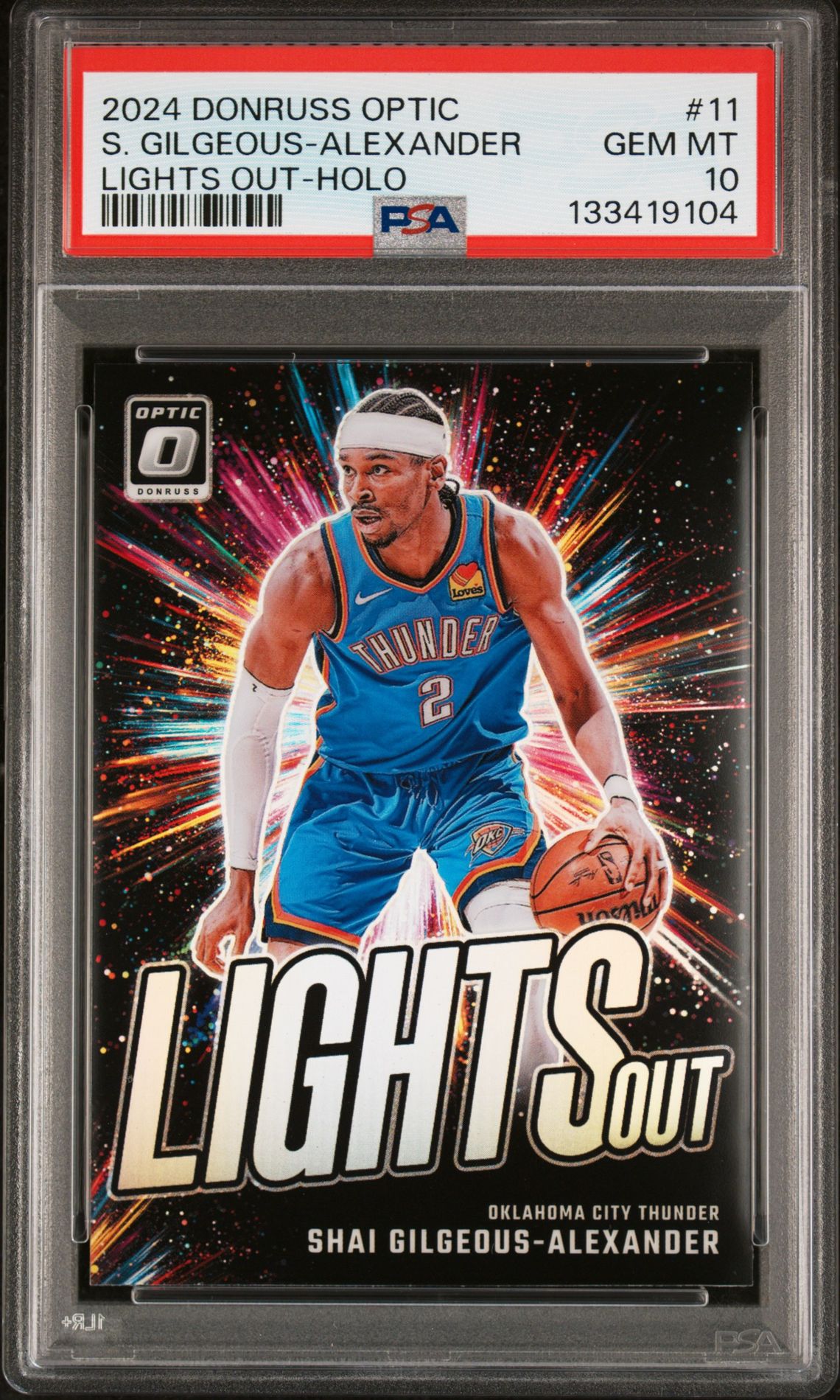 2024 Panini PANINI DONRUSS OPTIC LIGHTS OUT HOLO #11 S. Gilgeous-Alexander front