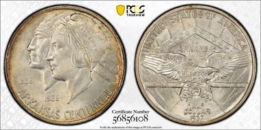 1937 50C Arkansas MS67