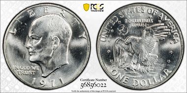 1971-S $1 Silver MS67+