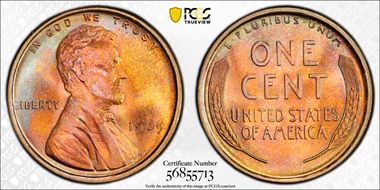 1909 1C Lincoln MS65RB