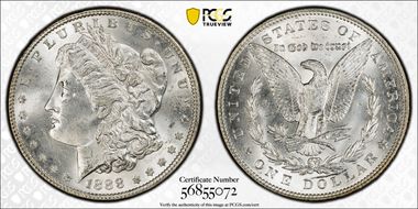 1888 $1 VAM 12, Doubled Reverse MS64