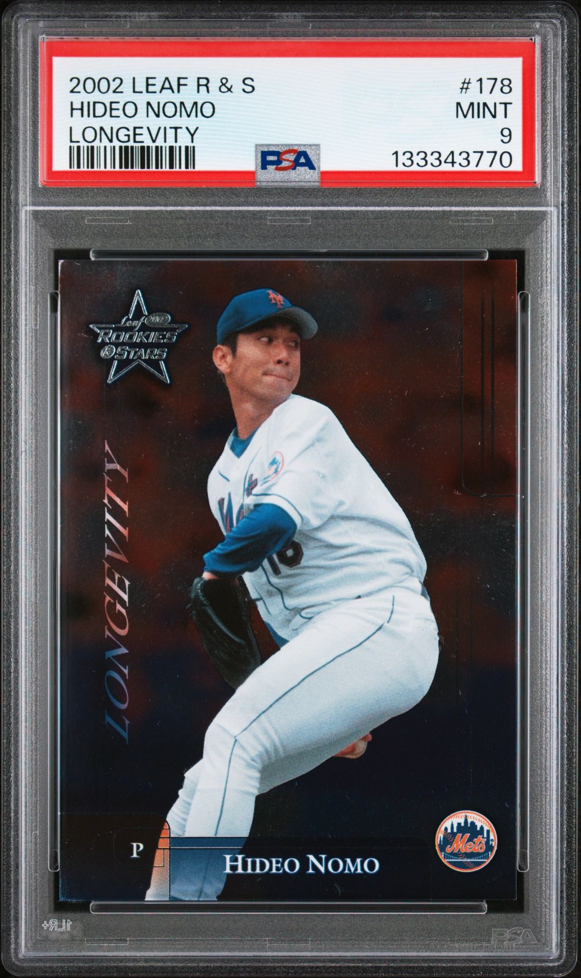 2002 Leaf LEAF ROOKIES & STARS LONGEVITY #178 Hideo Nomo front