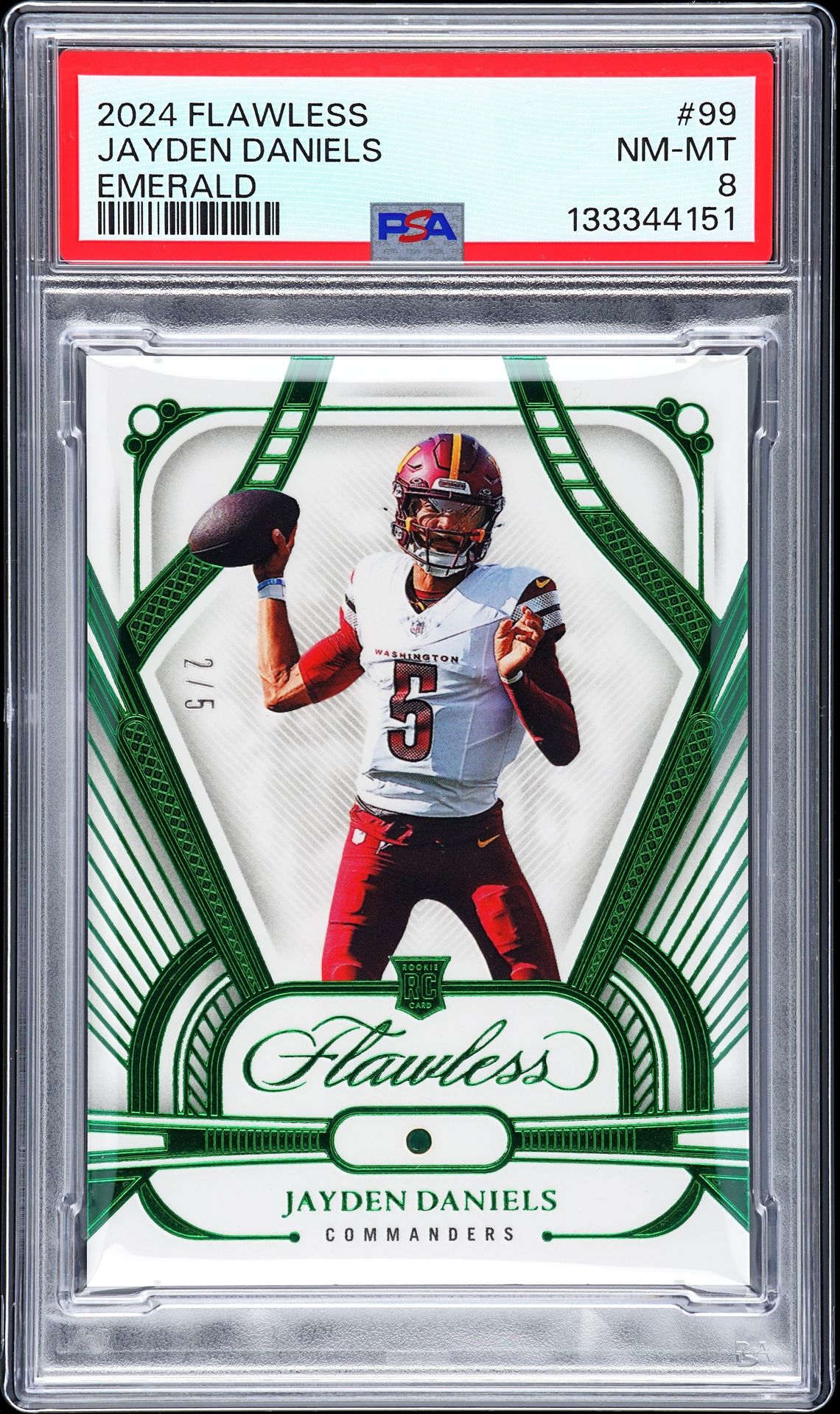 2024 Panini PANINI FLAWLESS EMERALD #99 Jayden Daniels front