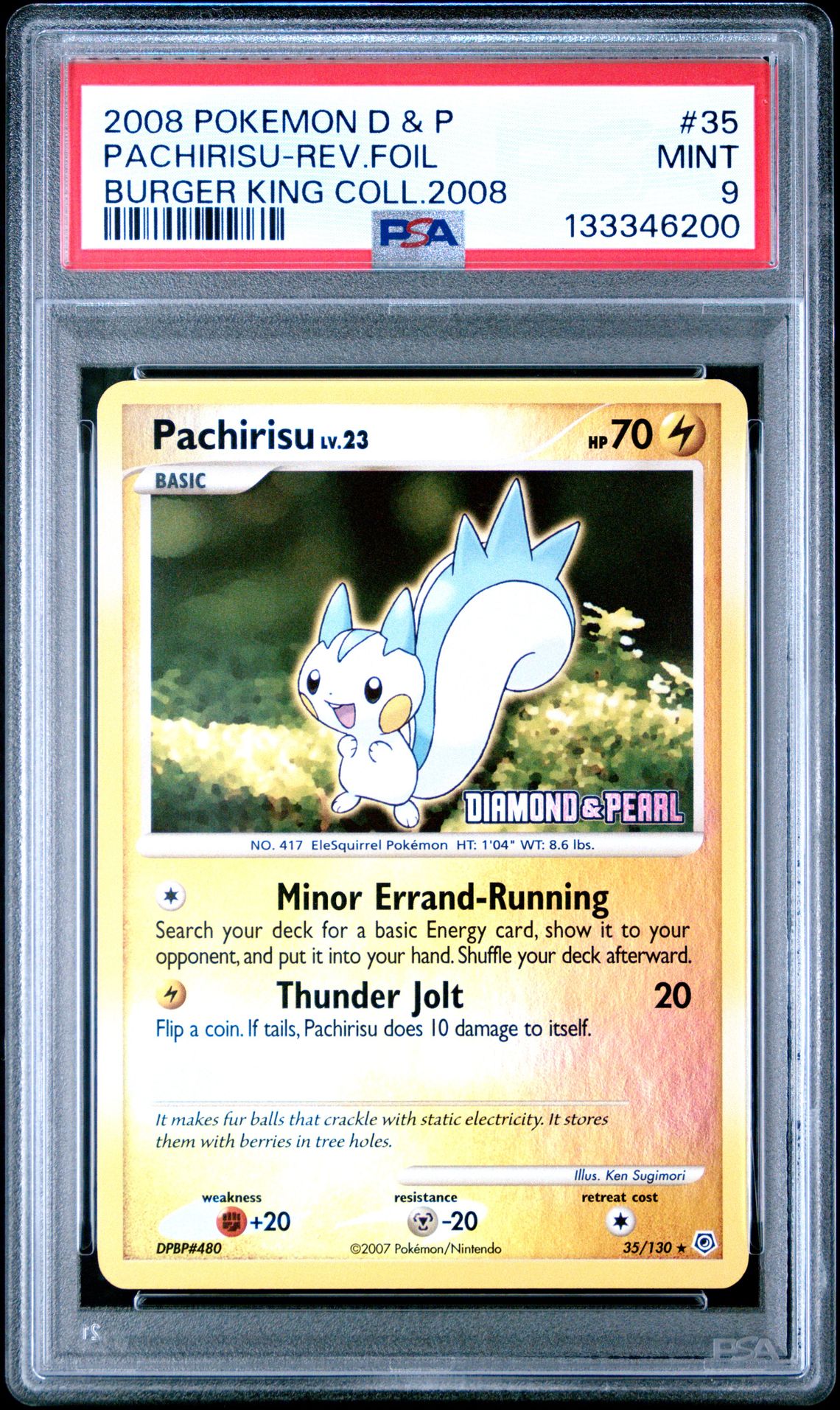 2008 Pokemon Reverse Holo #35 Pachirisu-Rev.foil front