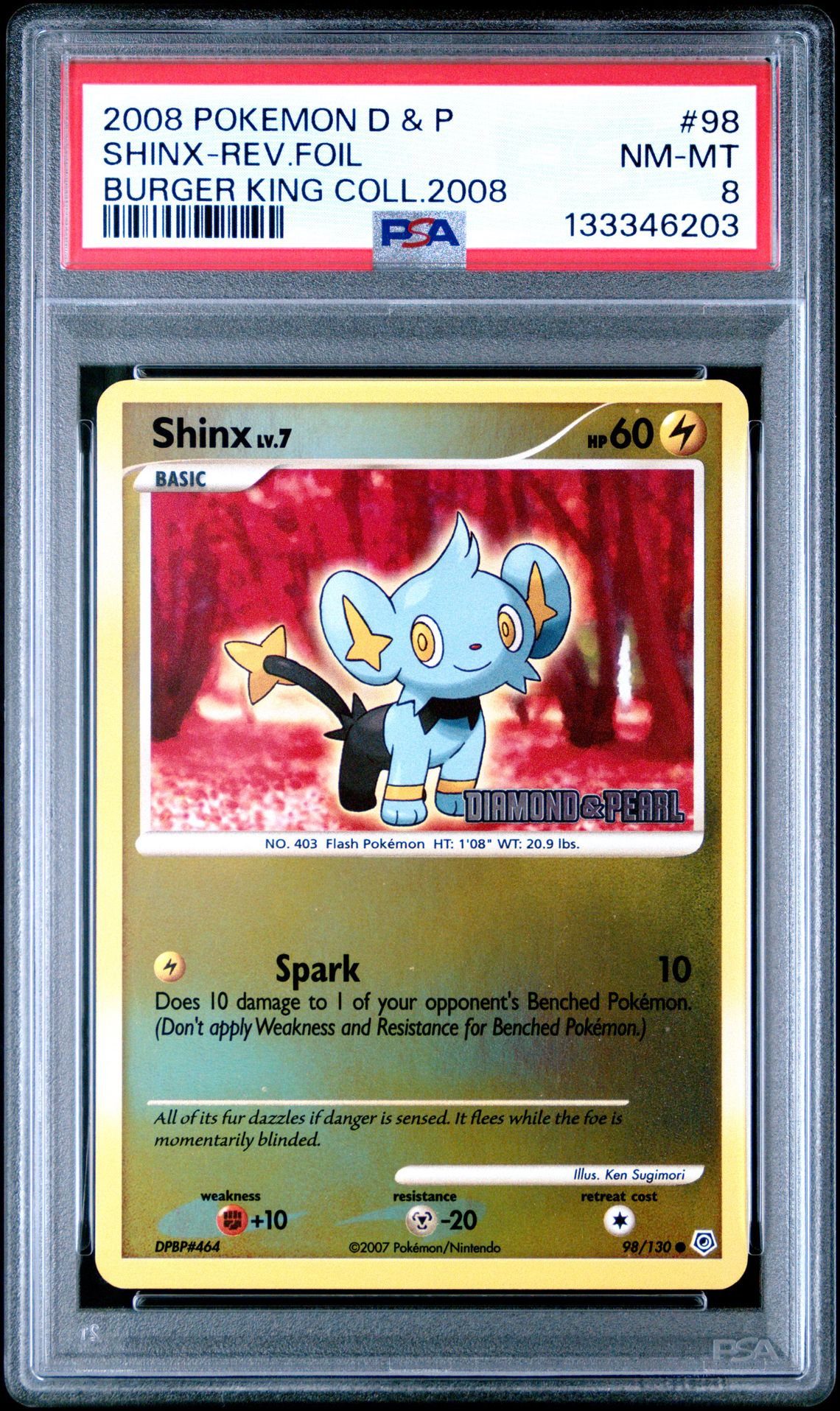 2007 Pokemon POKEMON DIAMOND & PEARL Reverse Holo #98 Shinx-Rev.Foil front