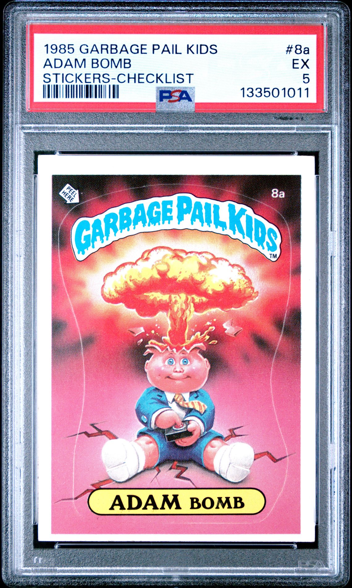 1985 Topps Garbage Pail Kids STICKERS-CHECKLIST #8A Adam Bomb front