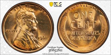 1931 1C MS67+ RD