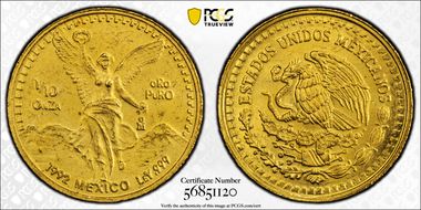 1992-Mo 1/10 oz Libertad Au MS66