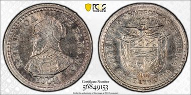 1904 2 1/2C KM-1  Ag MS64