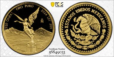 2024-Mo 1/20 oz Libertad Au First Strike PR70DCAM