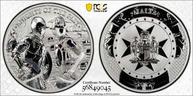 2022 € 5 Knights of the Past Ag MS70