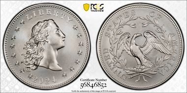 2024 Medal Flowing Hair Ag 230th Anniversary MS69