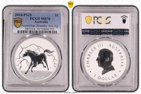 2024-P125 $1 Australian Brumby 1oz Ag MS70