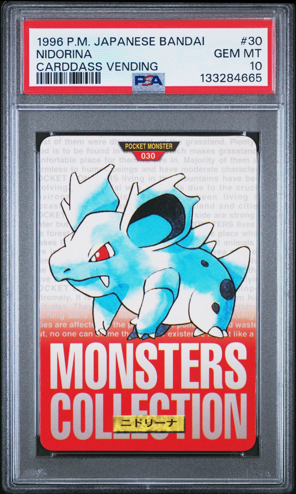 Nidorina card, red version, PSA 10
