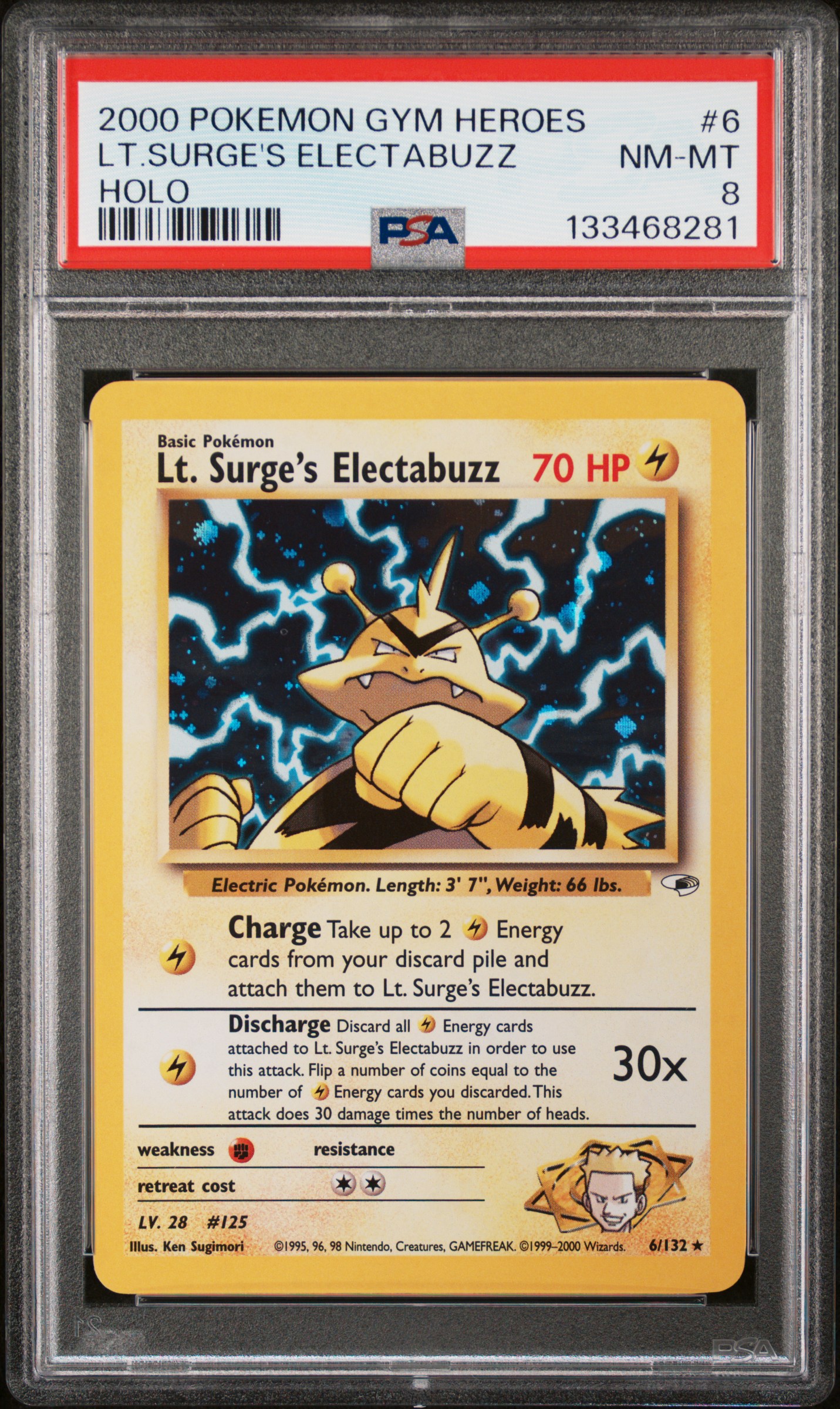 2000 #6 LT. Surge's Electabuzz PSA 8 Gym Heroes Pokemon
