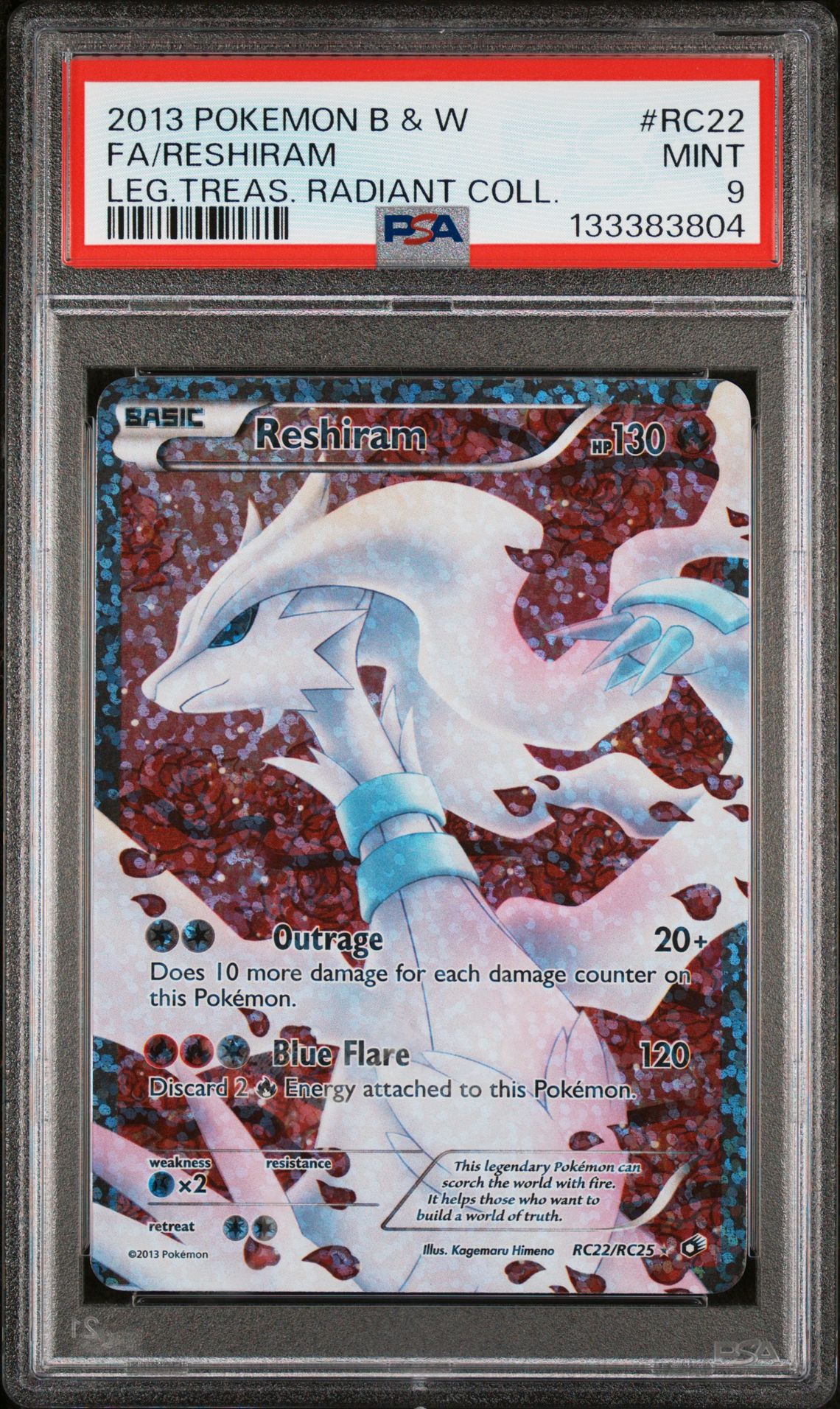 2013 Pokemon POKEMON BLACK & WHITE LEGENDARY TREASURES RADIANT COLLECTION LEG.TREAS. RADIANT COLL. #RC22 Fa/Reshiram front