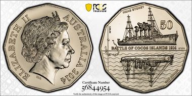 2014 50C Cocos Islands MS69