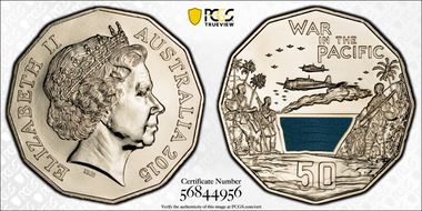 2015 50C War in the Pacific Colorized MS69