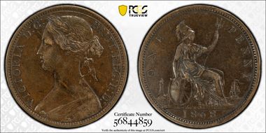 1868 1D S-3954 AU50BN