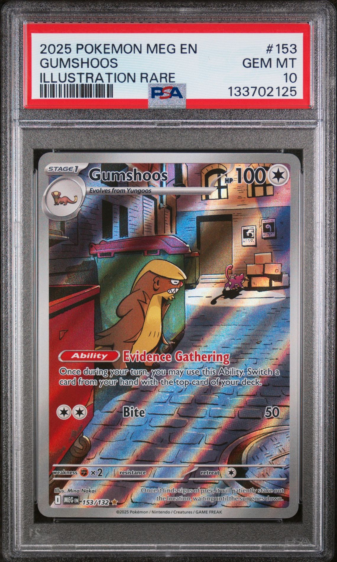 2025 Pokemon POKEMON MEG EN-MEGA EVOLUTION ILLUSTRATION RARE #153 Gumshoos front