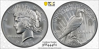 2025 $1 Peace Dollar MS70