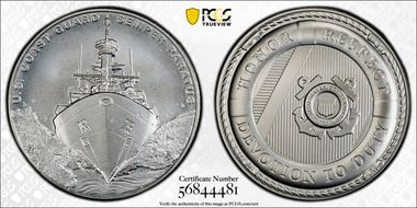 (2022-P) Medal U.S. Coast Guard 1oz Ag, Matte MS69