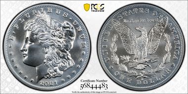 2021-O Privy $1 Morgan Dollar 100th Anniversary MS69