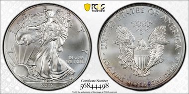 2015 $1 Silver Eagle MS68