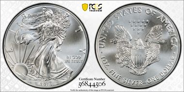 2016 $1 Silver Eagle  30th Anniversary MS67