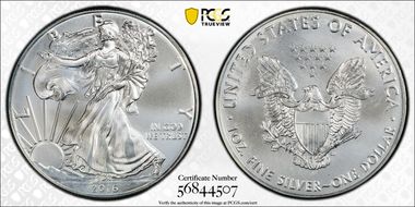 2016 $1 Silver Eagle  30th Anniversary MS67
