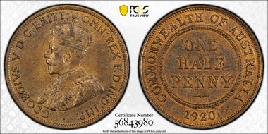 1920 1/2D MS63BN