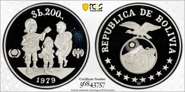 1979-CHI 200 P Year of the Child KM-198 Ag PR68DCAM