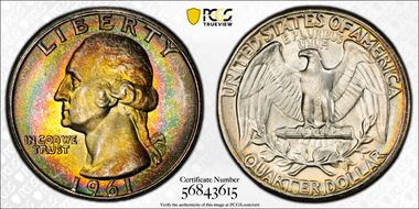 1961 25C MS67+ 