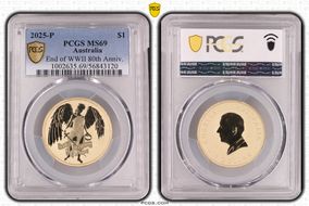 2025-P $1 End of WWII 80th Anniv. MS69