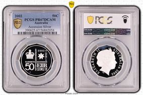 2002 50C 50th Anniv. Accession KM-645a Ag PR67DCAM